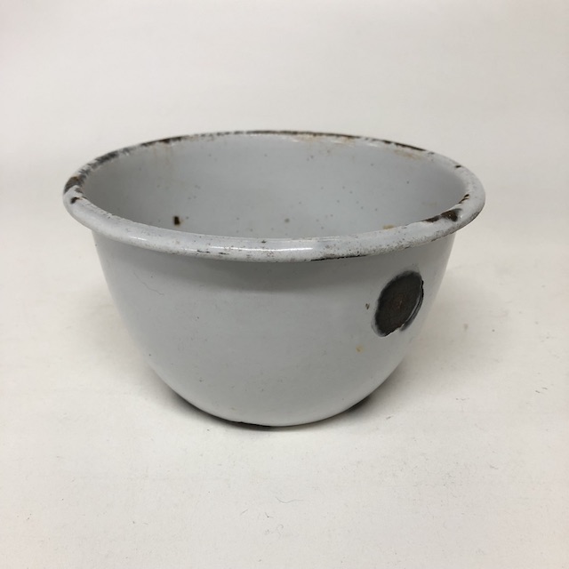 BOWL, Enamel Aged White - Small